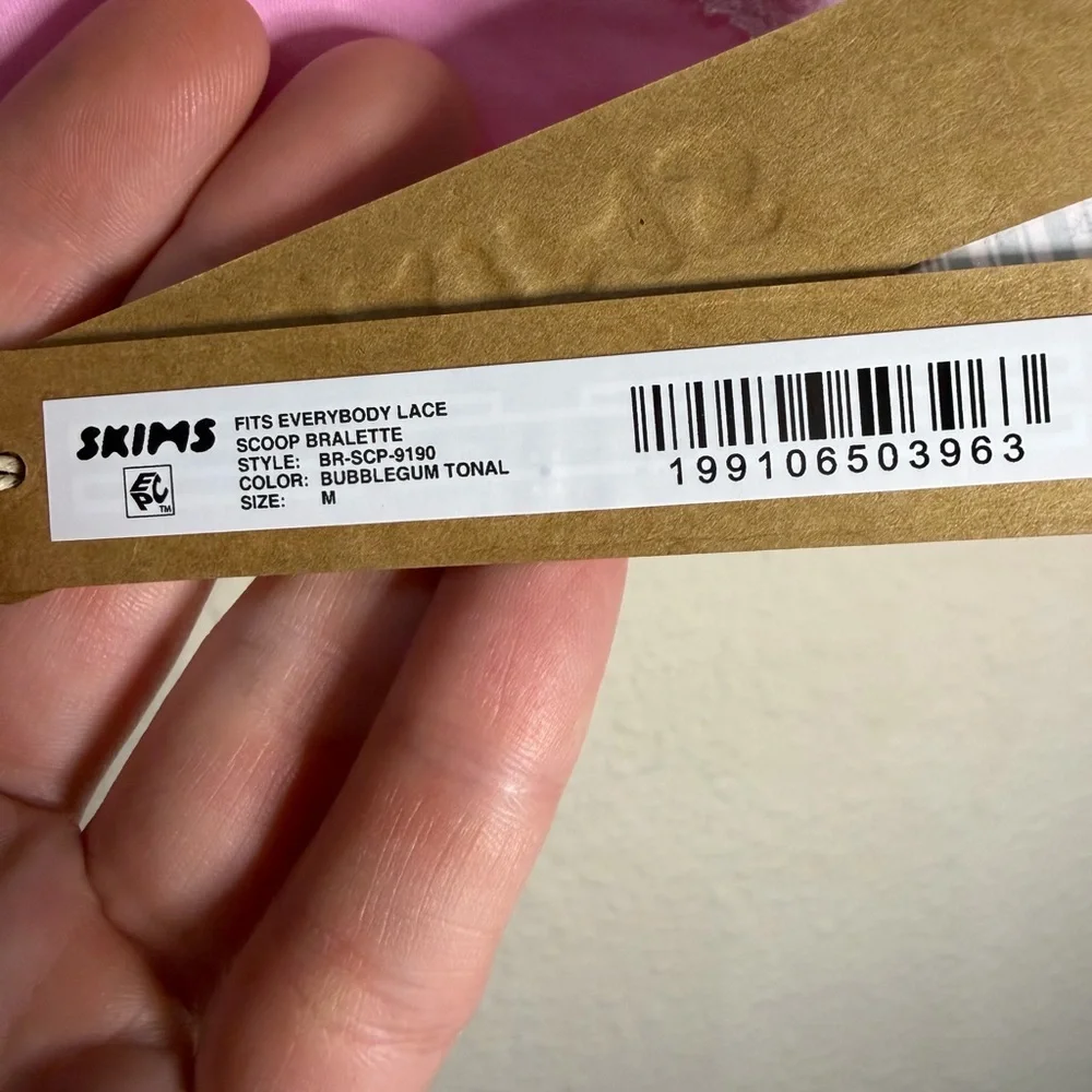 SKIMS Fits Everybody Lace Scoop Bralette Bubblegum Tonal Size Medium - Picture 6 of 8